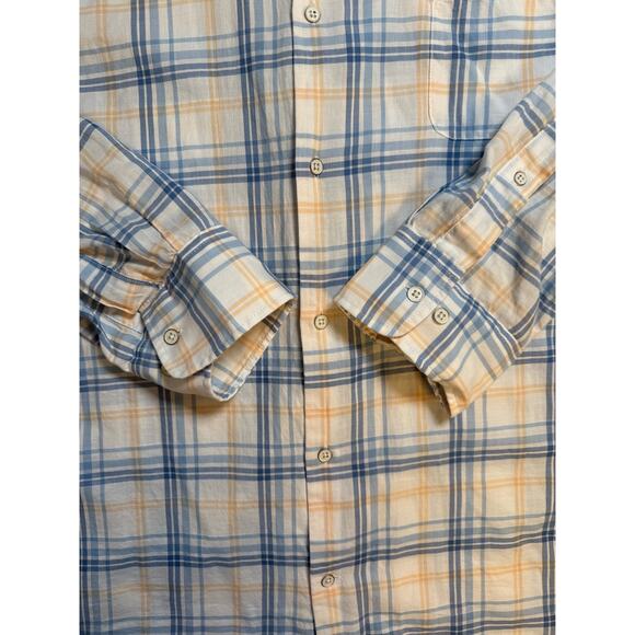 Peter Millar Light Blue Yellow Button Up Shirt Mens XXL‎ 100% Cotton - Picture 3 of 9